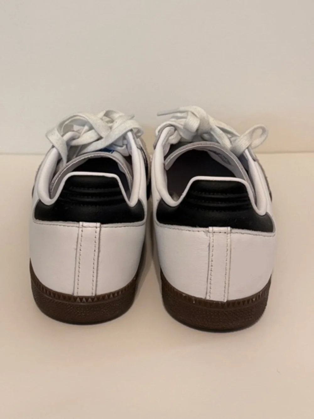 adidas Men’s Samba White Sneakers with Black Stripes and Brown Gum Sole